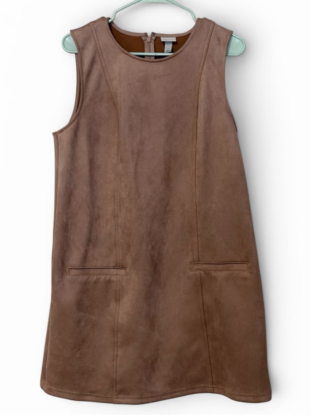 a new day Girls Brown Faux-Suede Sleeveless Shift Dress